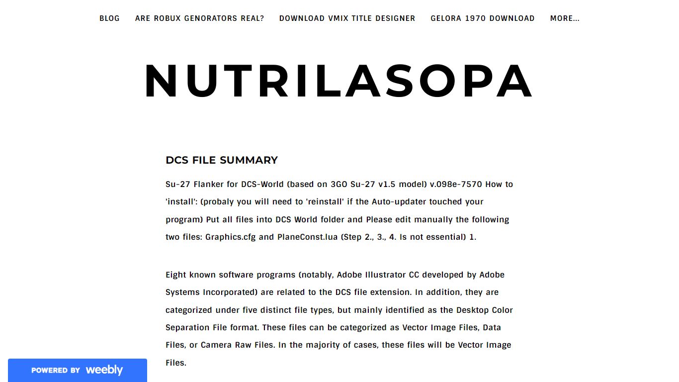 Dcs User Files - nutrilasopa